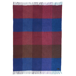 Klippan Premium Gotland Check 100% Wool Throw, Malva