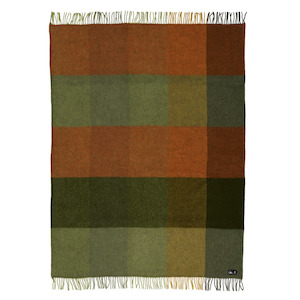 Klippan Premium Gotland Check 100% Wool Throw, Green