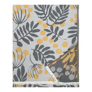 Mothers Day 11 5: Home Tree Pihapuu Merino Cotton Throw, Grey-Honey-Black