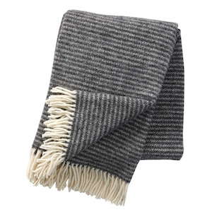 Klippan: Klippan Ralph 100% Wool Throw, Dark Grey