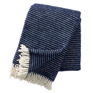 Klippan Ralph 100% Wool Throw, Navy