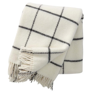Klippan Vinga 100% Wool Throw, White