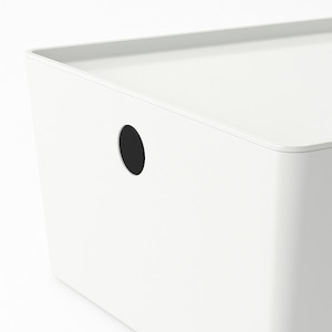 Ikea Kuggis Storage Box With Lid, Large, White