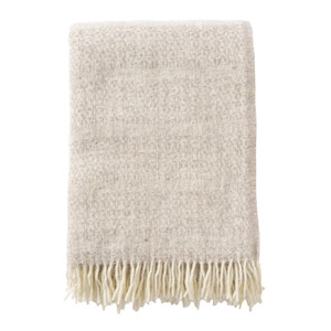 Last Chance: Klippan Porto 100% Wool Throw, Beige