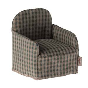 Last Chance: Maileg Chair Mouse, Green Checker