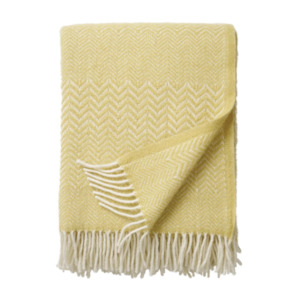 Klippan ZigZag 100% Wool Throw, Moonstone Yellow