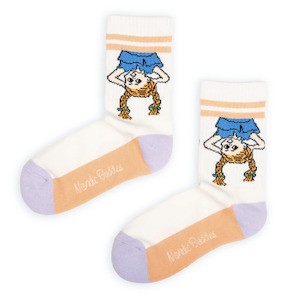 Pippi Longstocking: Pippi Longstocking Upside Down Socks, Orange-Lilac