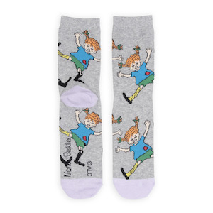 Pippi Longstocking: Pippi Longstocking Happy Socks, Grey-Lilac