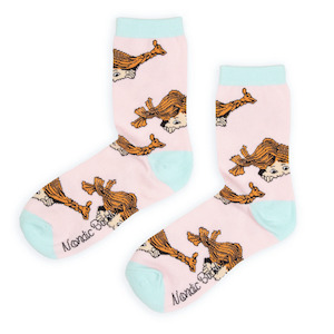 Pippi Longstocking Classic Socks, Pink-Blue