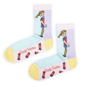 Pippi Longstocking and Candy Panel Socks, Pastel