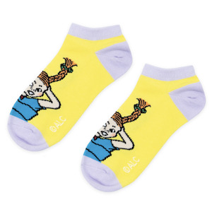 Pippi Longstocking Ankle Socks, Yellow-Lilac