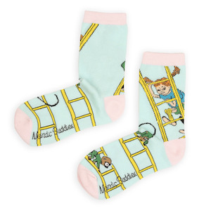 Pippi Longstocking: Pippi Longstocking Ladders Socks, Blue-Pink