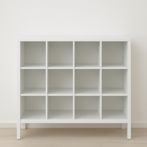 Ikea Kallax 3x4 Shelving Unit with Underframe, 147x129cm, White