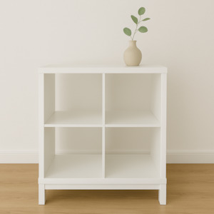 Ikea Kallax 2x2 Shelving Unit with Underframe, 77x94cm, White