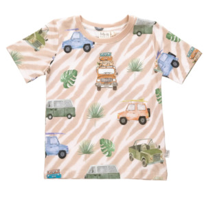 Ma-ia Safari Cars Kids' T-Shirt, Beige