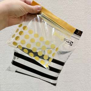 Ikea Home Decoration: Ikea Istad Zip-Lock Bag, Gold/Black 0.4L/1L