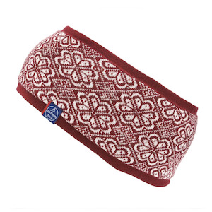 Briksdal Merino Wool Headband, Burgundy-White