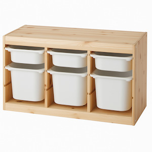 Ikea Trofast Storage Unit with x6 White Bins