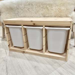 Ikea Trofast Storage Unit with 3x large White EX-DISPLAY BINS
