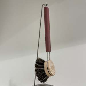 Smart Nature Dish Brush Horse Hair, Burgundy