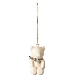 Maileg Metal Ornament Teddy Bear, Off/White-Blue