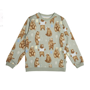 Bear Kids' Sweatshirt, Mint-Brown