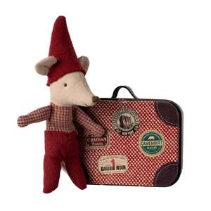 Last Chance: Maileg Christmas Mouse Baby in Suitcase