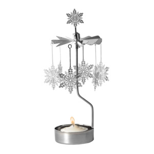 Gifts Under 40: Snowstar Tea Light Carousel, Silver