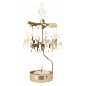 Deer Tea Light Carousel, Gold