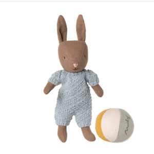 Other Soft Toys: Maileg Rabbit Set Micro, Brown-Blue