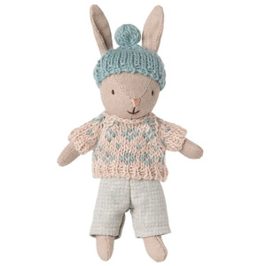 Maileg Winter Rabbit Micro, Sand-Mint