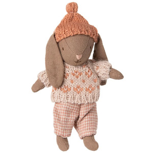 Maileg Winter Bunny Micro, Brown-Rose