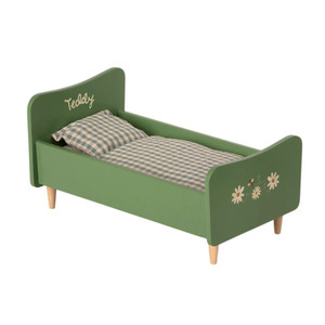 Maileg: Maileg Teddy Dad Wooden Bed, Dusty Green