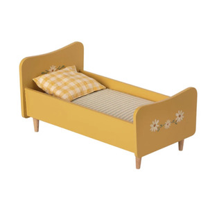Maileg: Maileg Teddy Wooden Bed Mini, Yellow