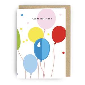 3D Card with Envelope, Balloons