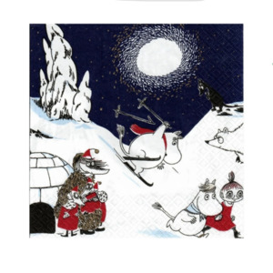 Moomin Winter Serviette 20-pack, Large Navy