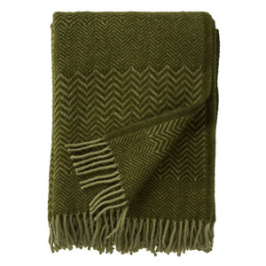 Last Chance: Klippan ZigZag 100% Wool Throw, Basil