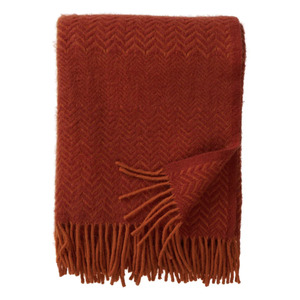 Klippan ZigZag 100% Wool Throw, Ruby