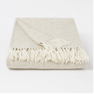 Klippan Premium Pulse Merino Wool Throw, Sand 130x200cm