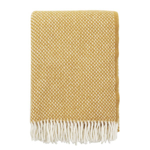 Klippan Preppy Wool Throw, 130x200cm, Mustard