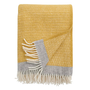 Klippan: Klippan Harald Wool Throw, 130x200cm, Yellow/Grey