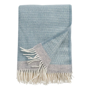 Klippan Harald Wool Throw, 130x200cm, Dusty Blue/Grey