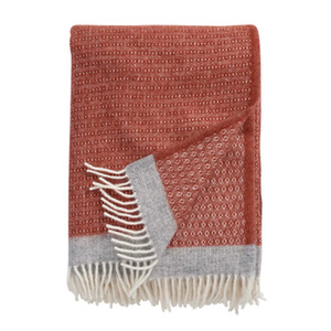 Klippan Harald Wool Throw, 130x200cm, Rust/Grey