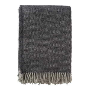 Klippan Vide 100% Swedish Wool Throw, Charcoal