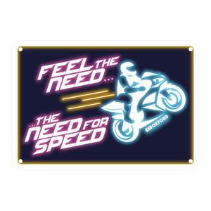 Workshop Accessories: Oxford Garage Metal Sign: "Feel The Need … The Need For Speed"