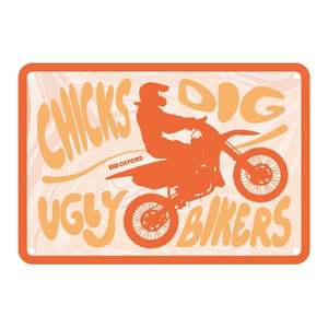 Oxford Garage Metal Sign: "Chicks Dig Ugly Bikers Cooler"
