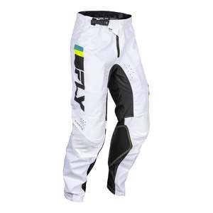 Off Road Gear: FLY Racing Kinetic Prix Pants - White / Black / Hi-Vis