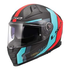 Helmets 1: LS2 FF811 Vector II Carbon Grid Helmet - Red / Cyan