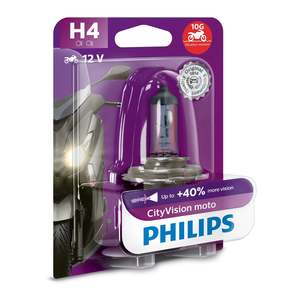 Lighting: Philips Bulb H4 12342 CTV 12V 60/55W P43T-38 BW City Vision