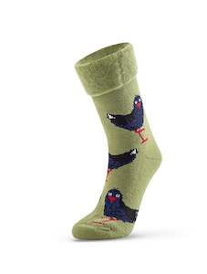 Socks: Pukeko Bed Socks - Emerald